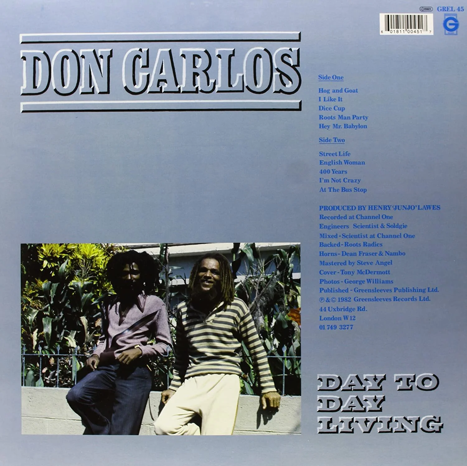 英LP Don Carlos Day To Day Living GREL45 Greensleeves Records /00260 Don Carlos - Day To Day Living - Greensleeves LP RE — Ohm